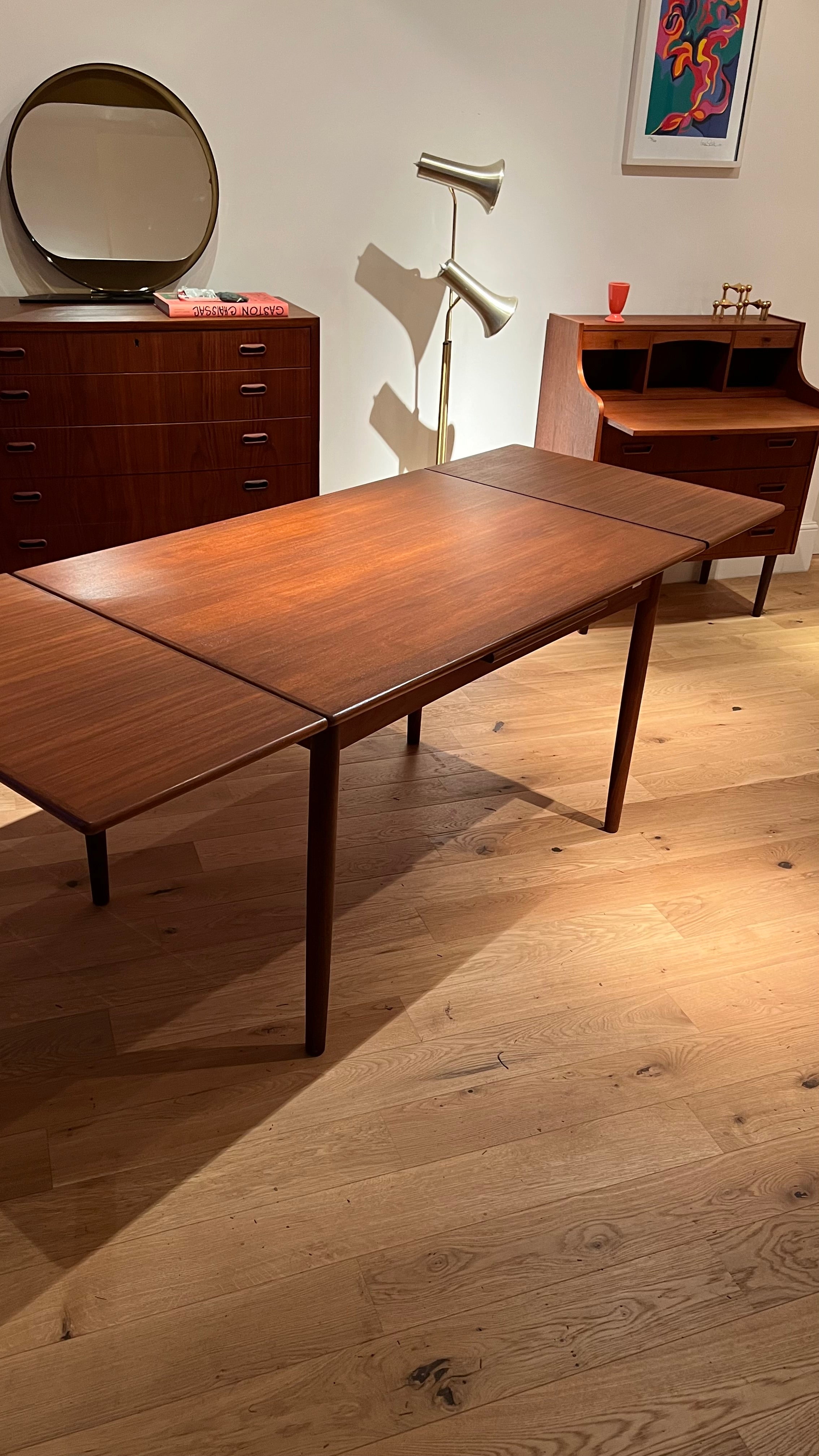 Table de salle à manger scandinave vintage en teck "Tilta"