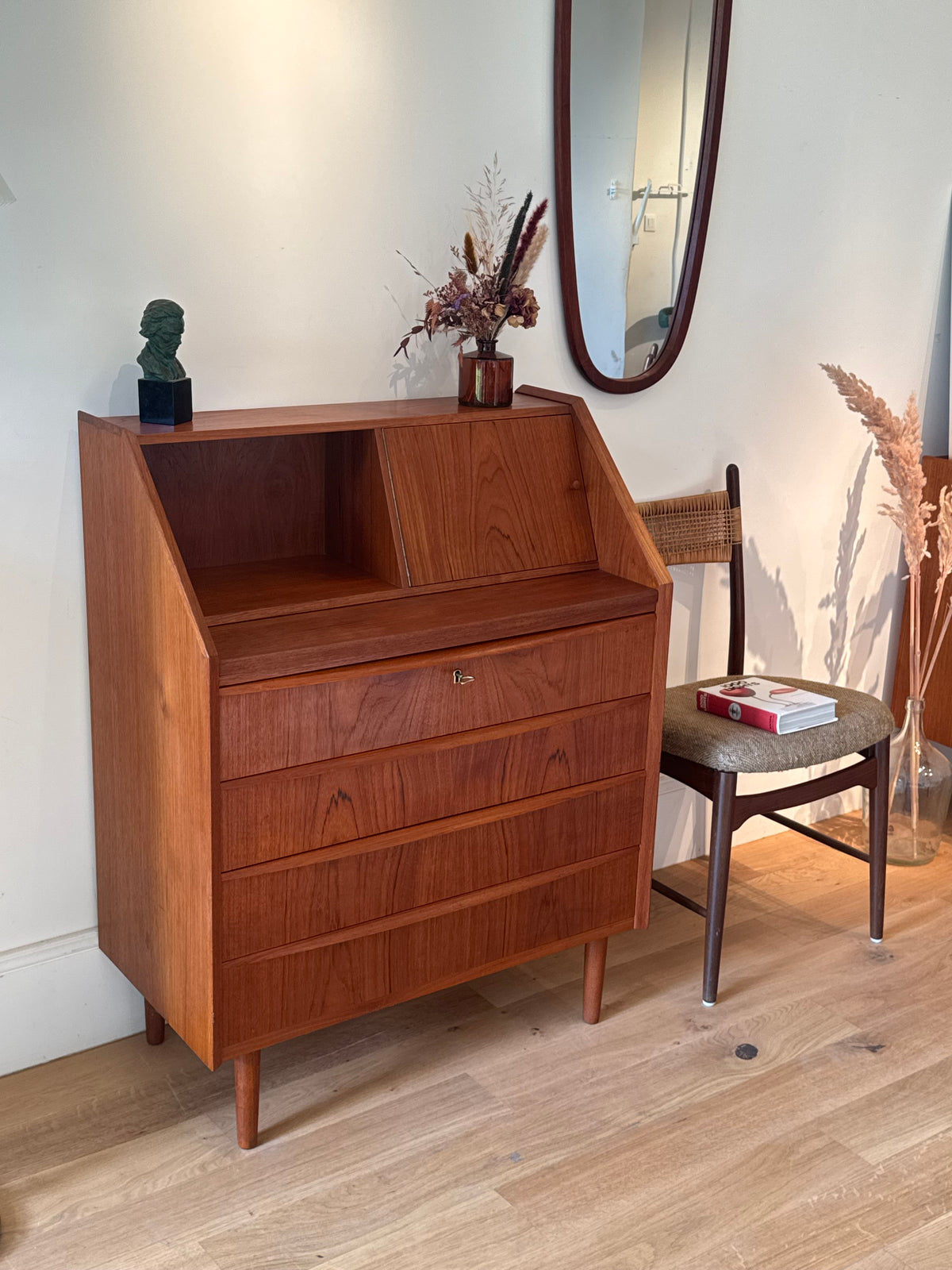Secrétaire scandinave vintage en teck "Holger"