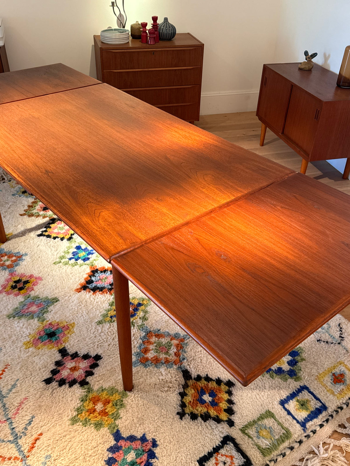 Table scandinave vintage extensible en teck « Mette »