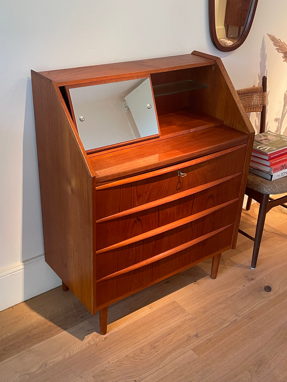 Secrétaire scandinave vintage en teck "Holger"