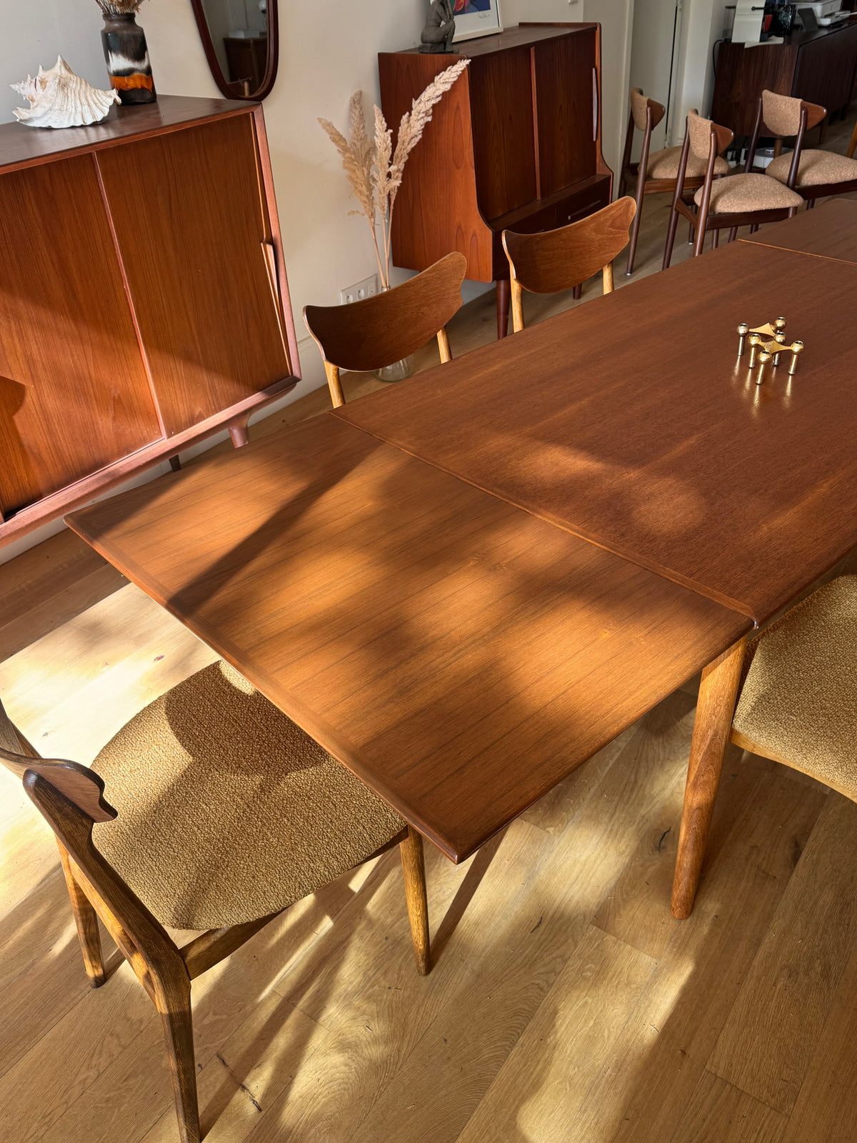 Table scandinave vintage extensible« Ilde » en teck