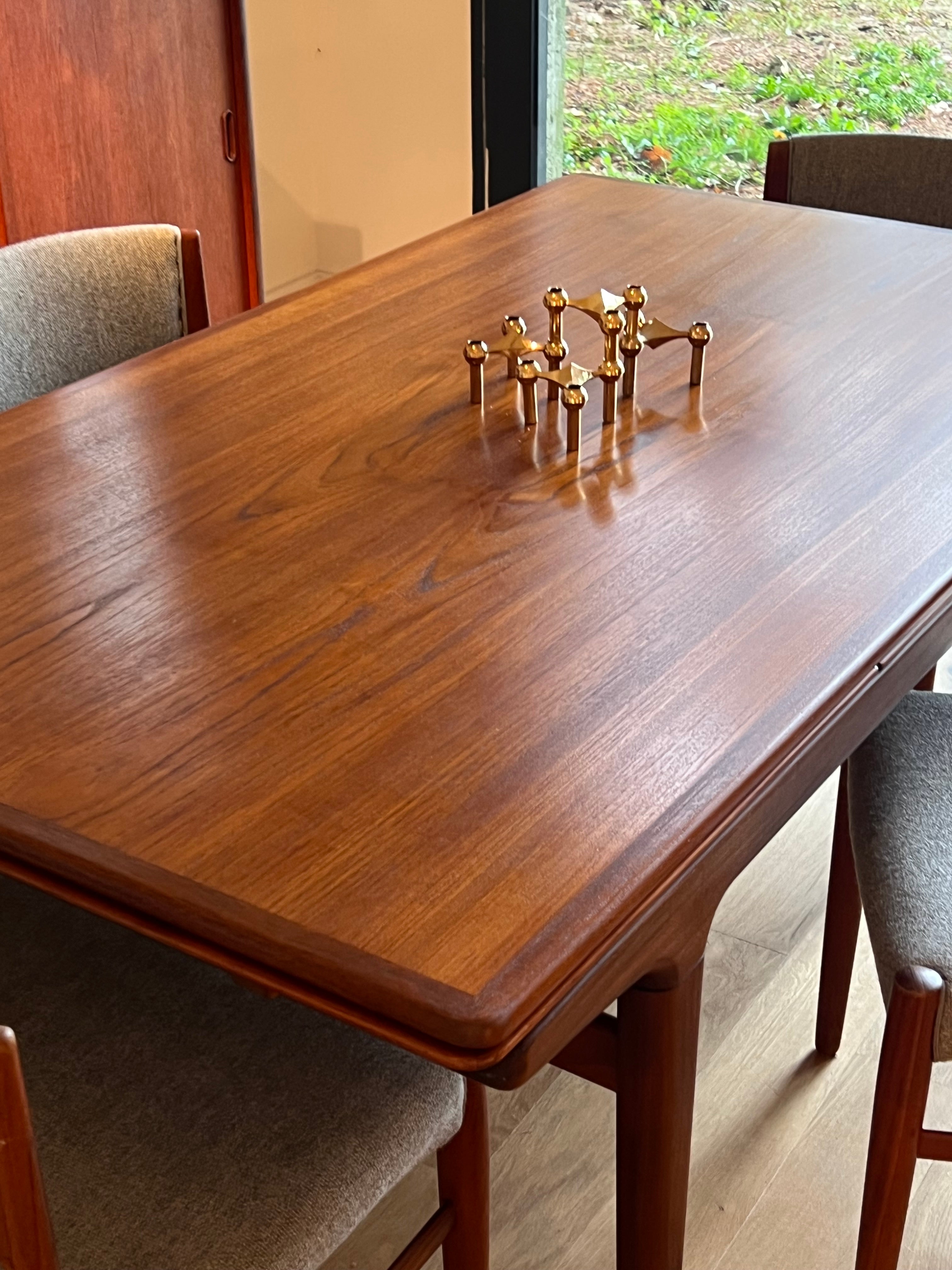Table de salle à manger scandinave vintage extensible en teck – Johannes Andersen, années 1960