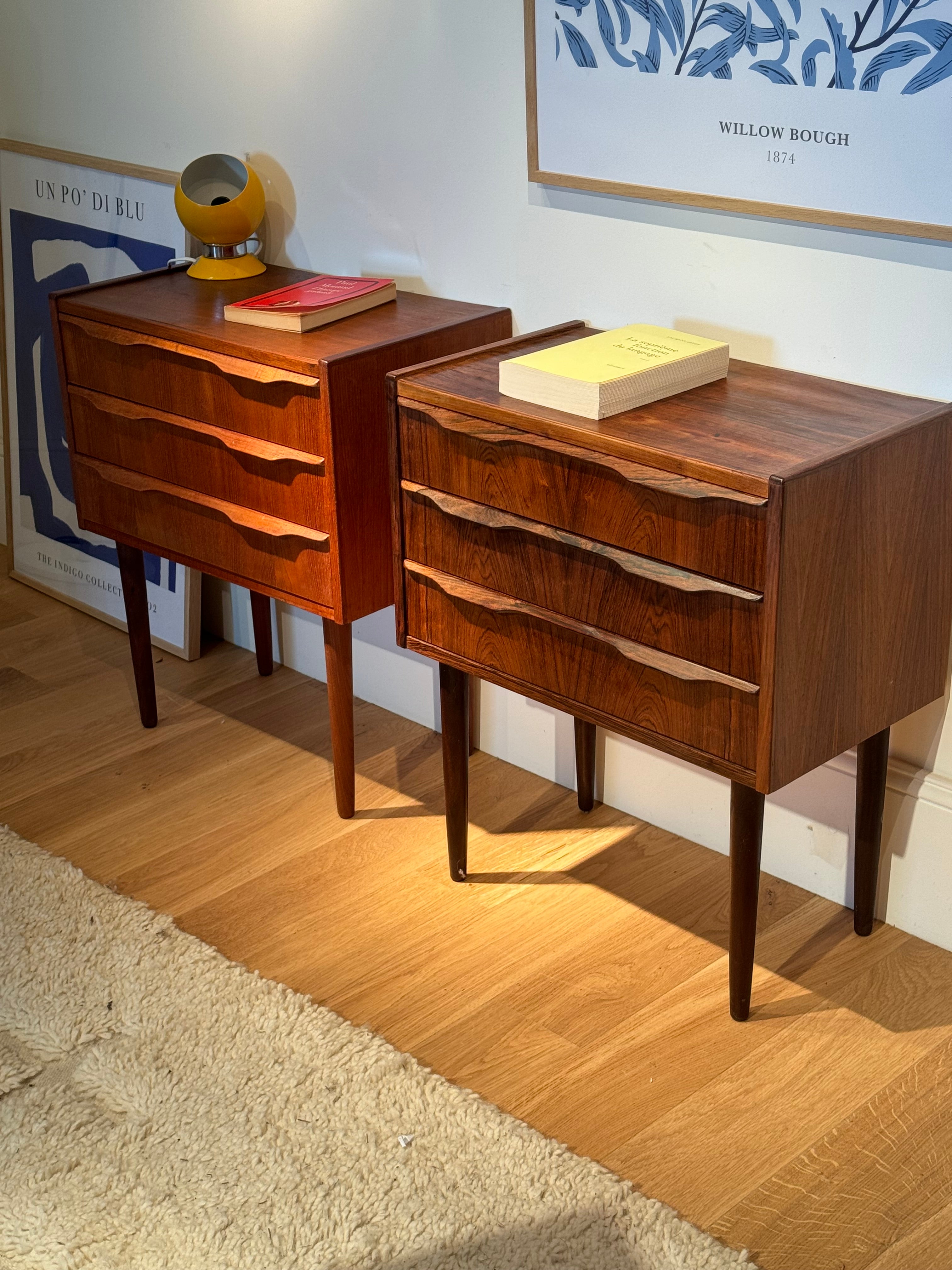Paire de chevets scandinaves vintage