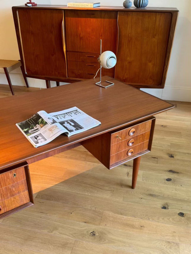 Bureau système biface scandinave vintage en teck "Søren"