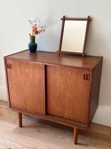Miroir scandinave vintage « Tahoma » – Petit modèle à croisillons, teck, années 60