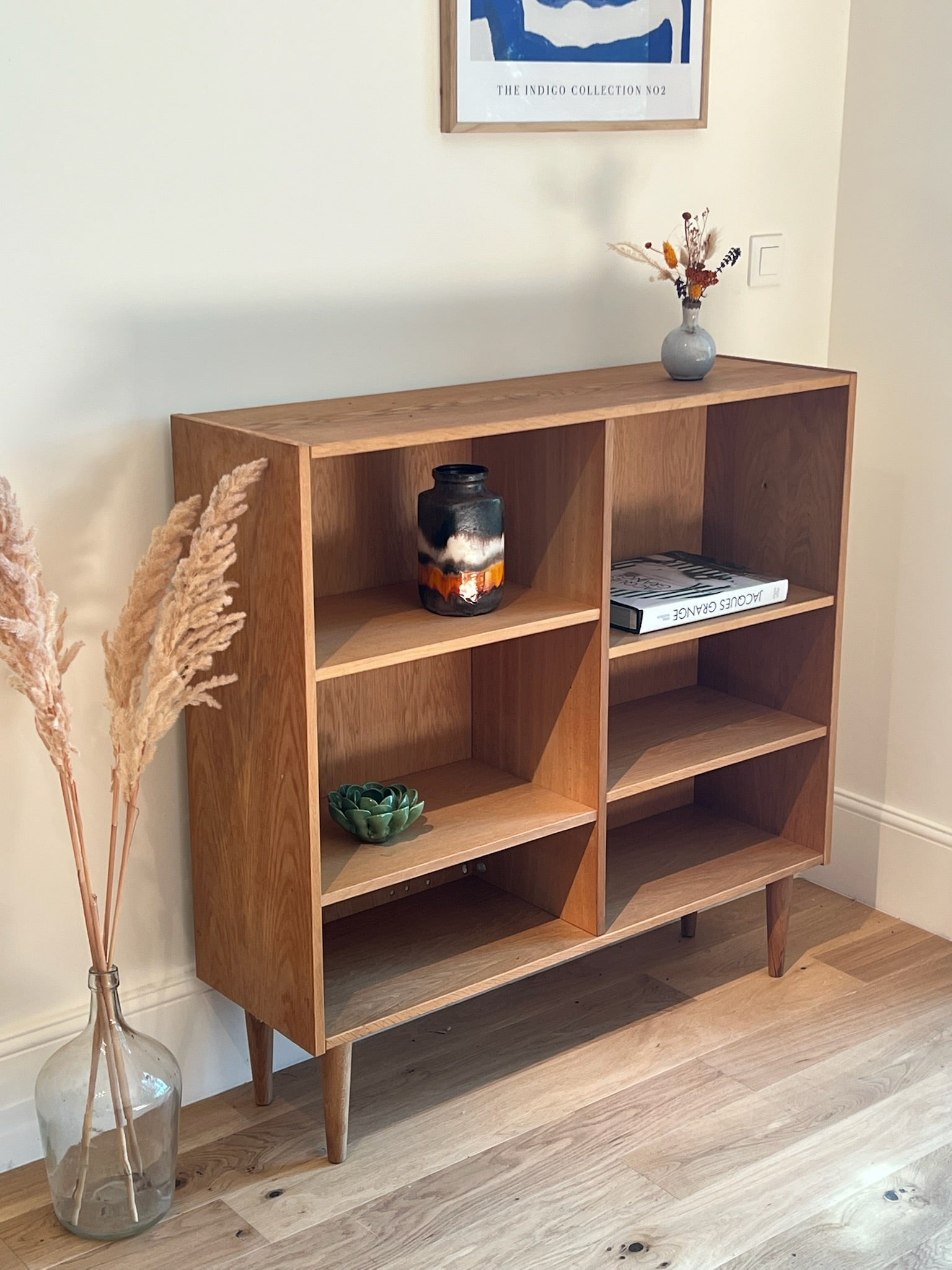 Bibliothèque scandinave vintage en chêne "Tara"