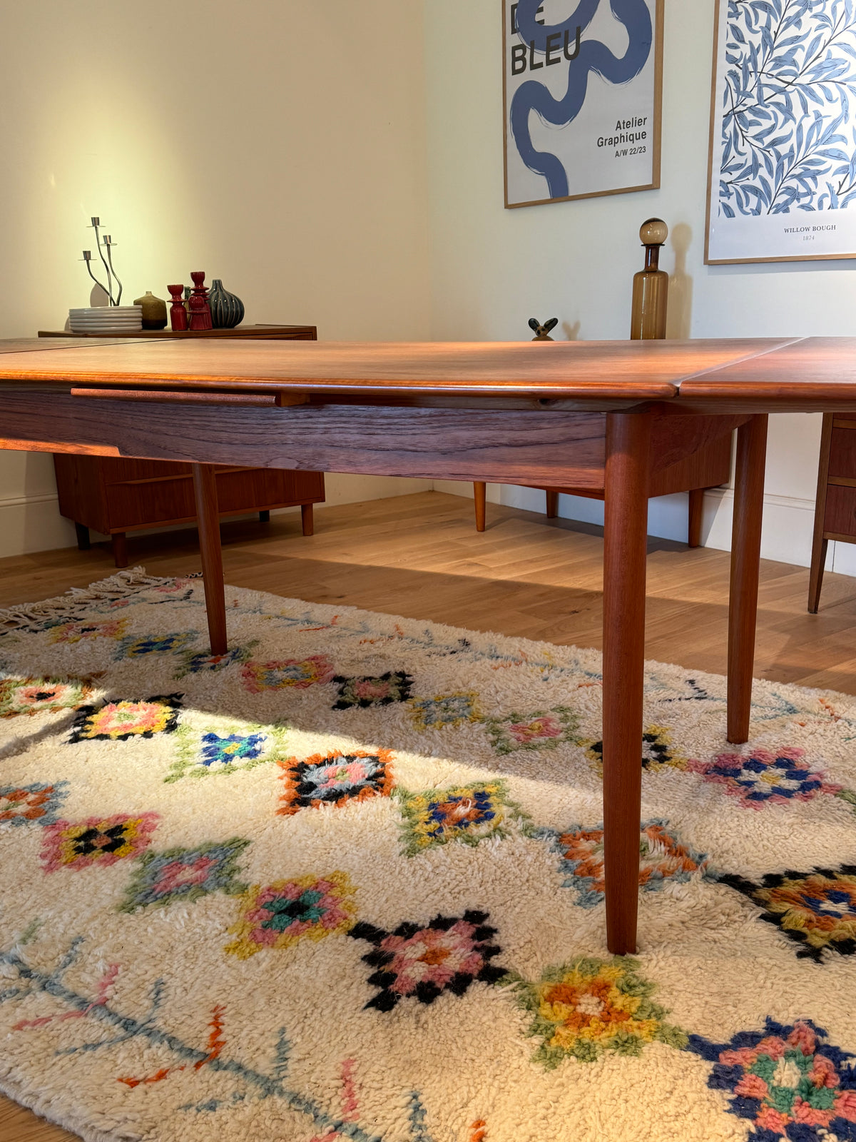 Table scandinave vintage extensible en teck « Mette »