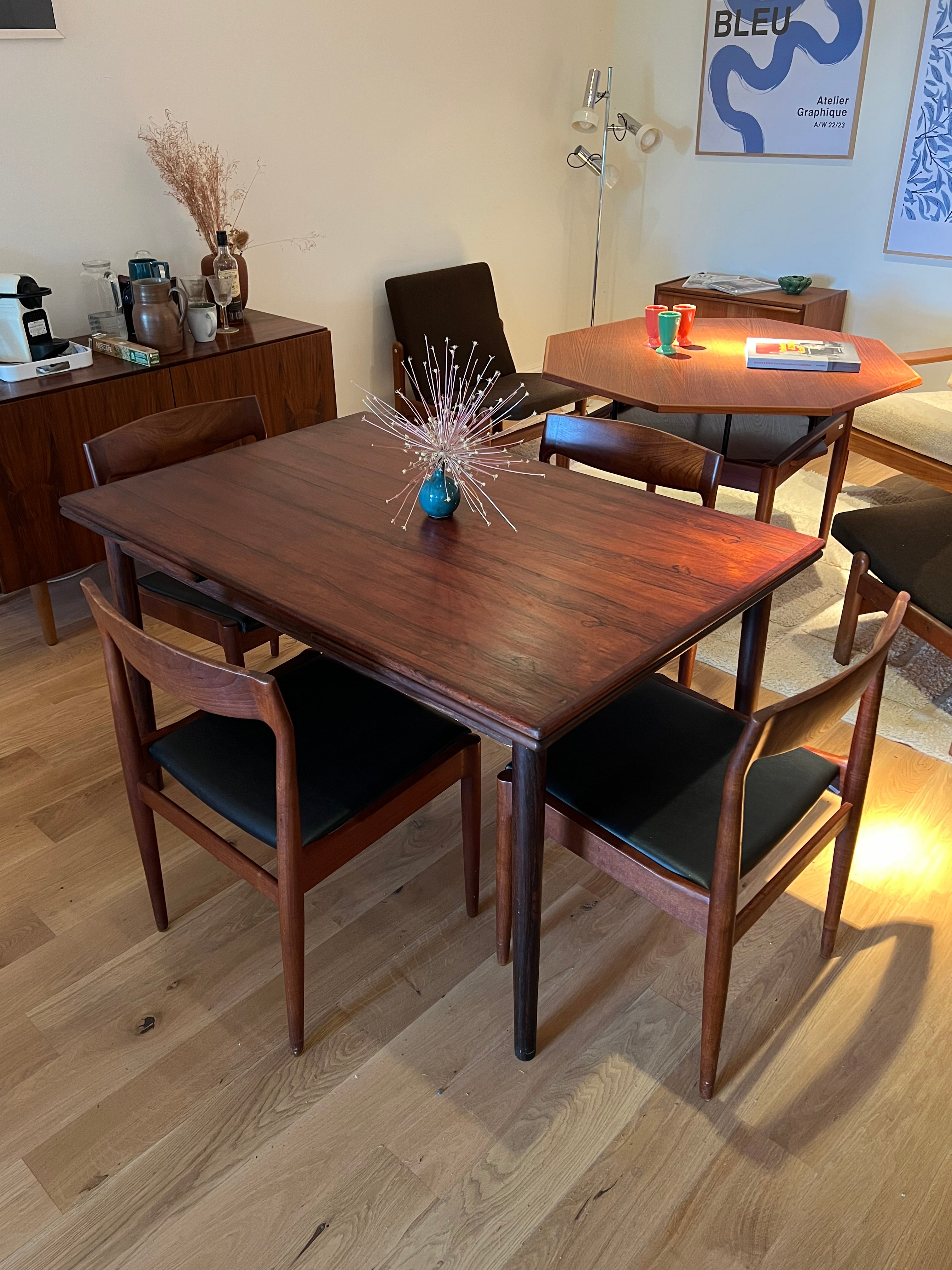 Table scandinave vintage en palissandre "Eirik"