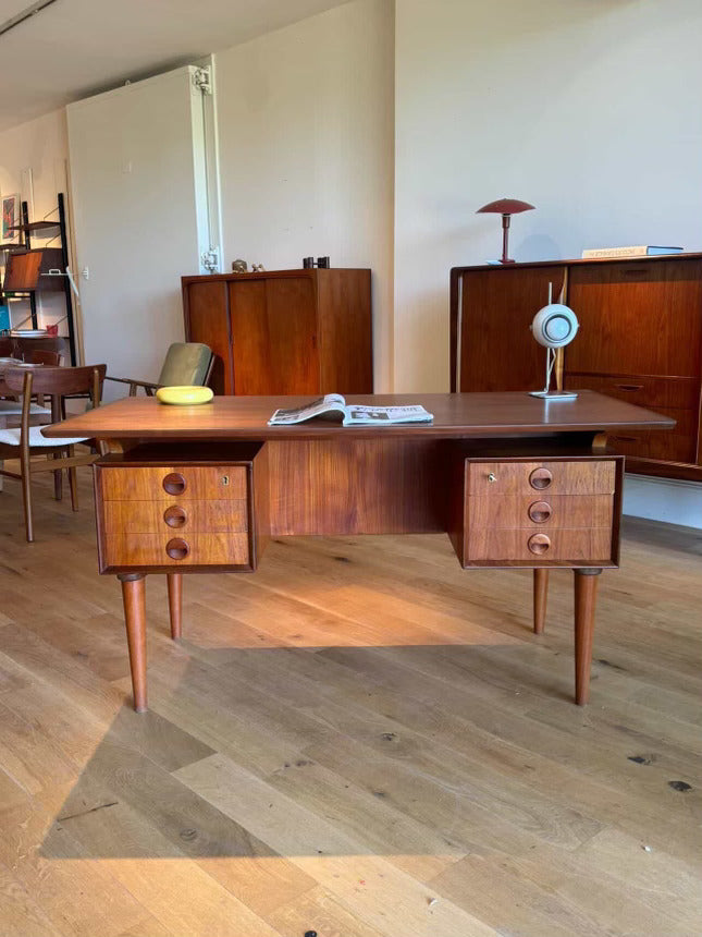 Bureau système biface scandinave vintage en teck "Søren"