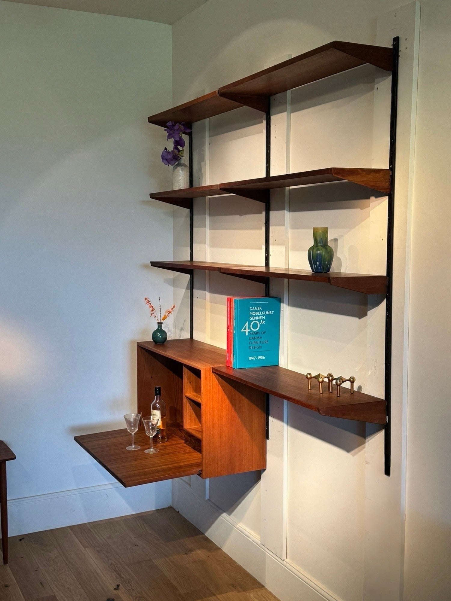 Bibliothèque murale scandinave vintage par Kai Kristiansen pour FM Møbler