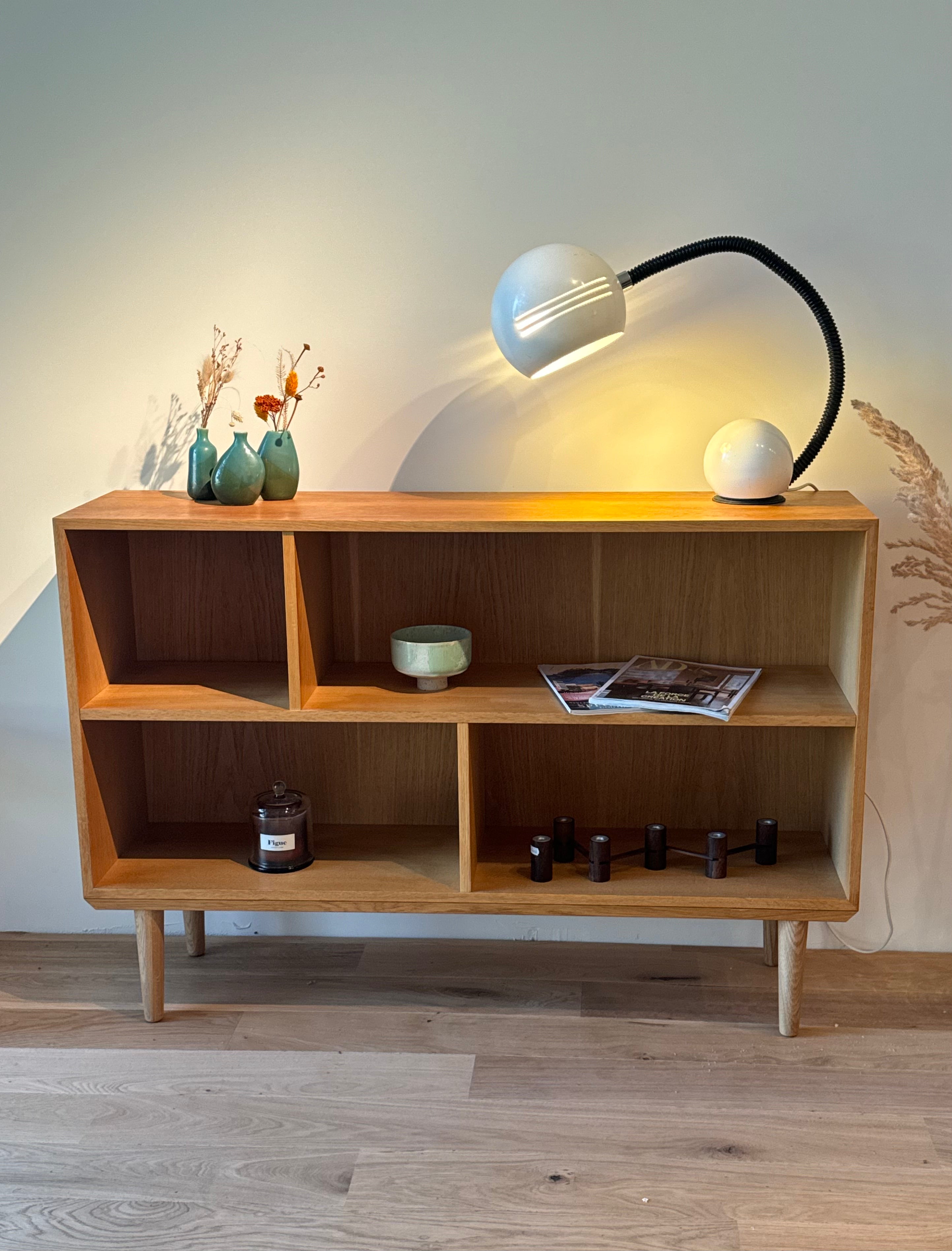 Bibliothèque scandinave vintage en chêne "Tara"