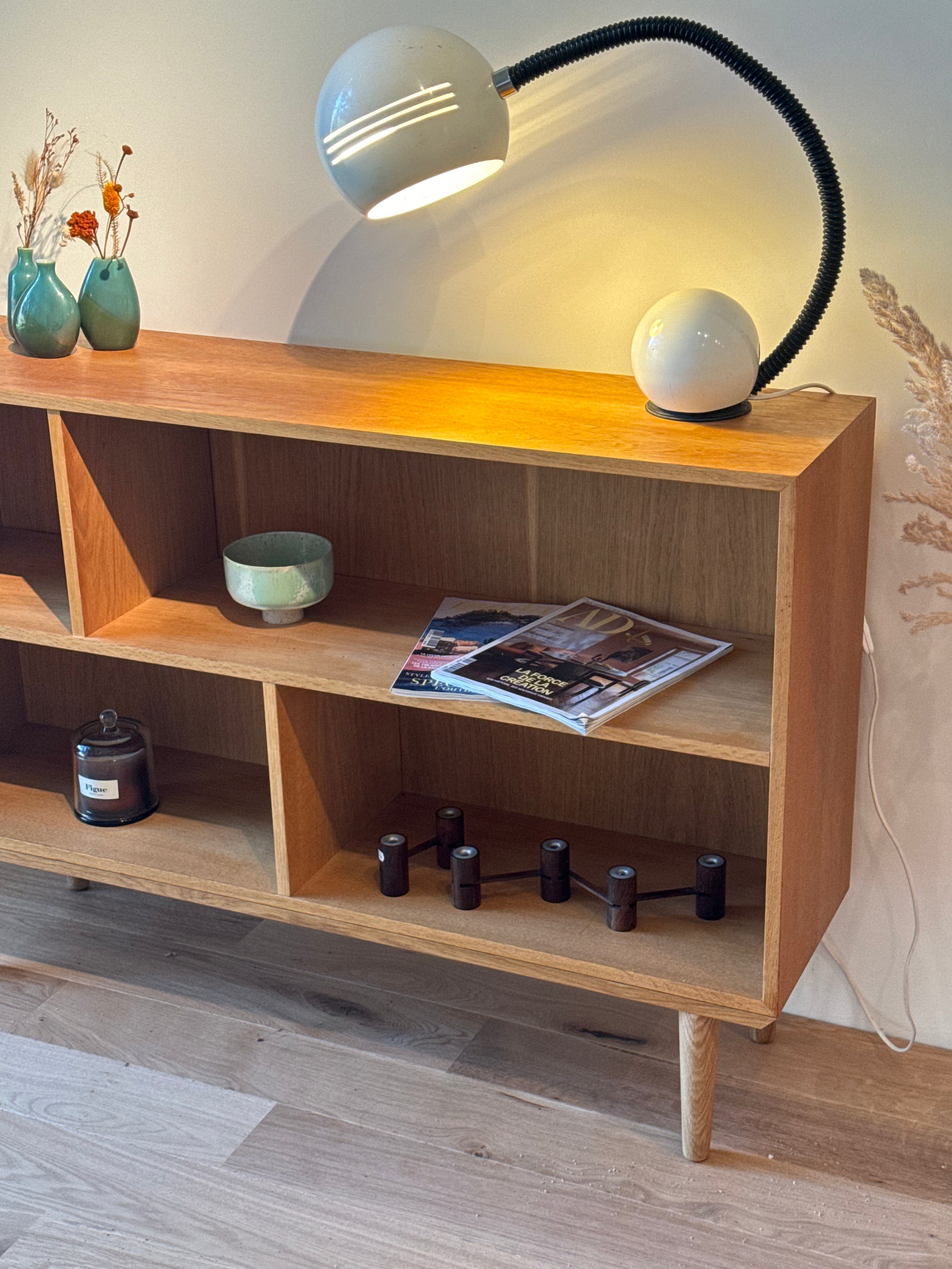 Bibliothèque scandinave vintage en chêne "Tara"