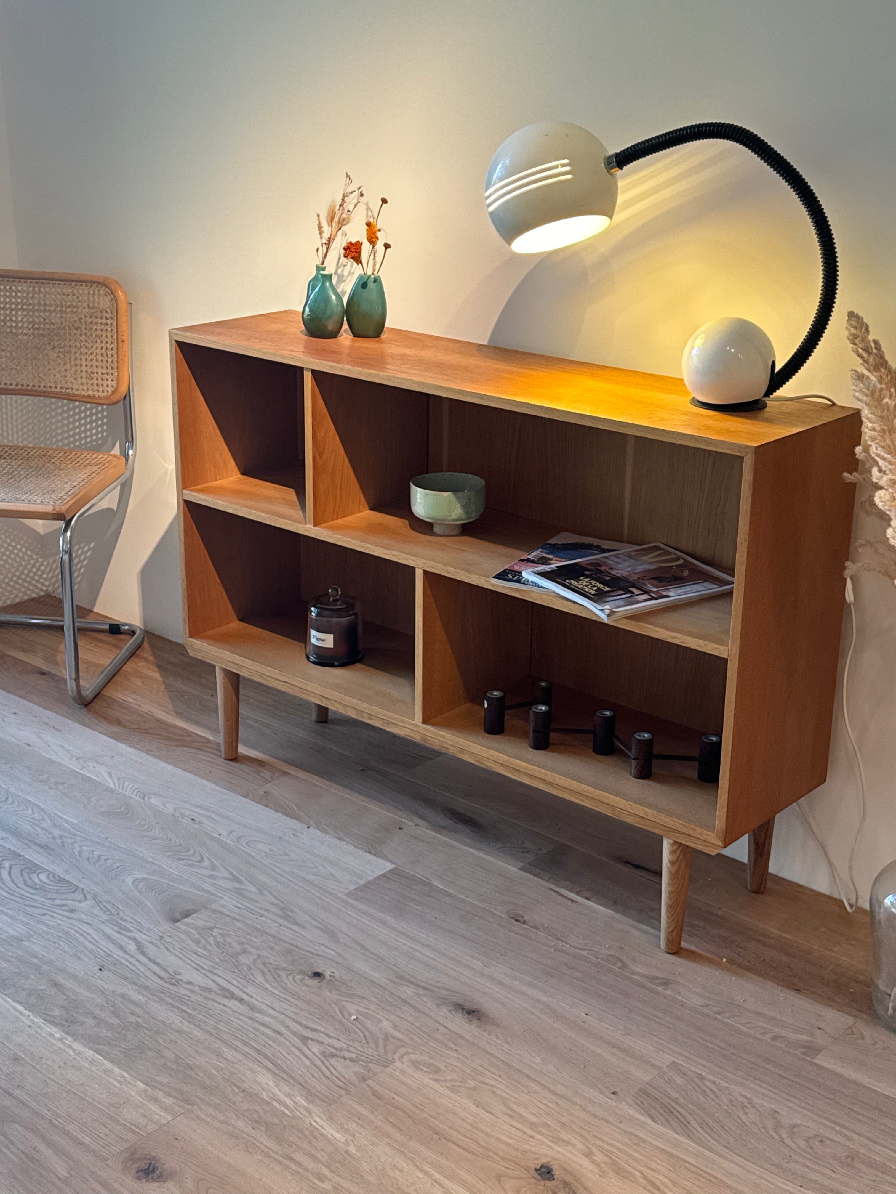 Bibliothèque scandinave vintage en chêne "Tara"
