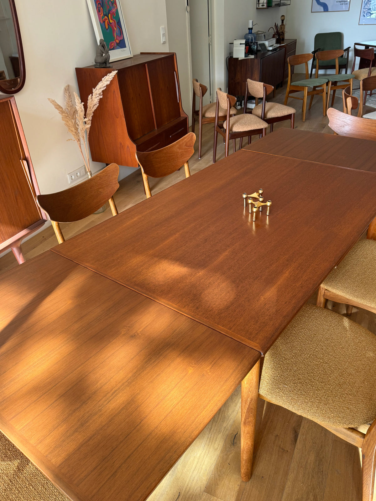 Table scandinave vintage extensible« Ilde » en teck