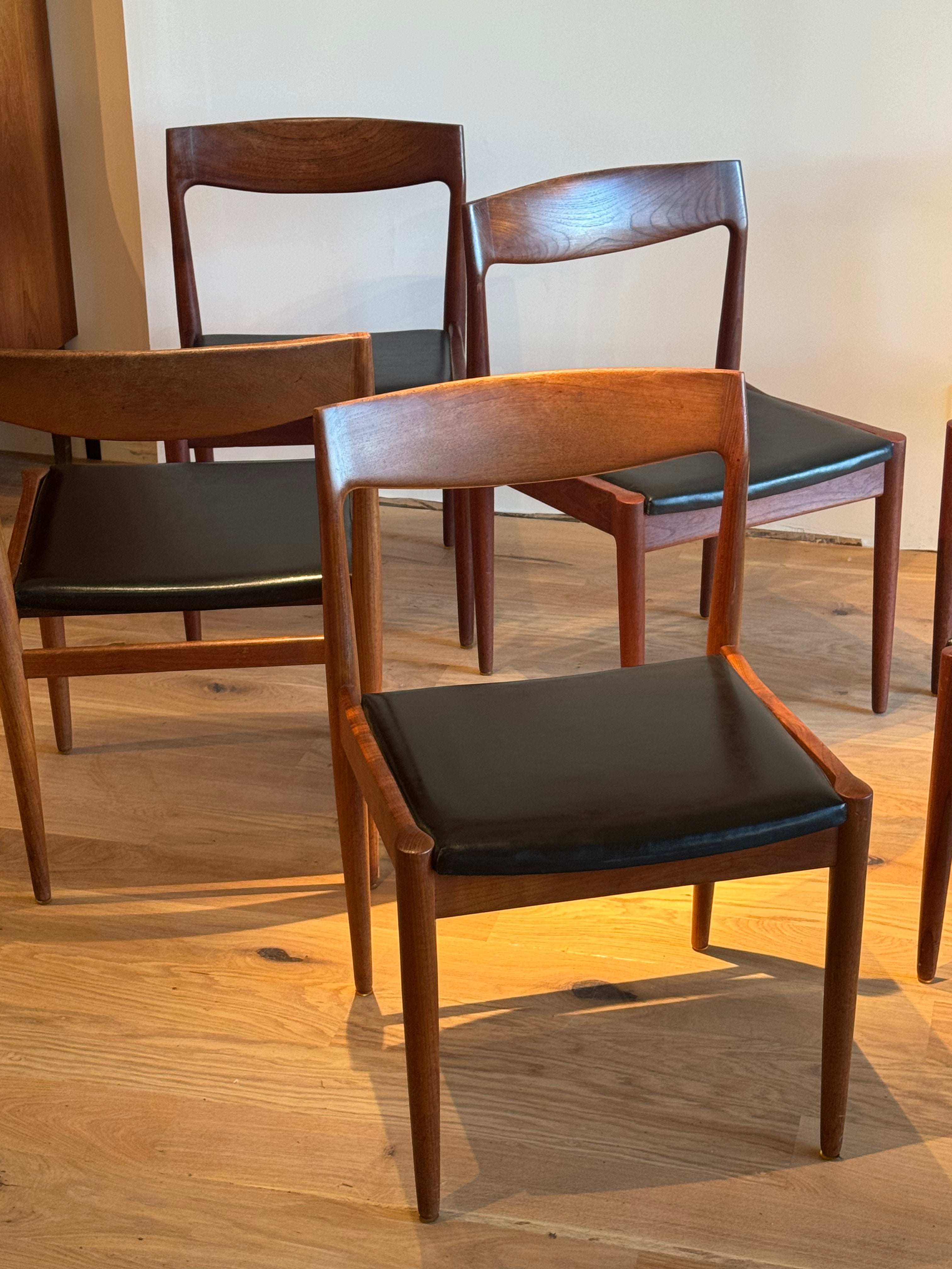Suite de 6 chaises scandinaves vintage « Jytte » H.W Klein pour Bramin Møbler