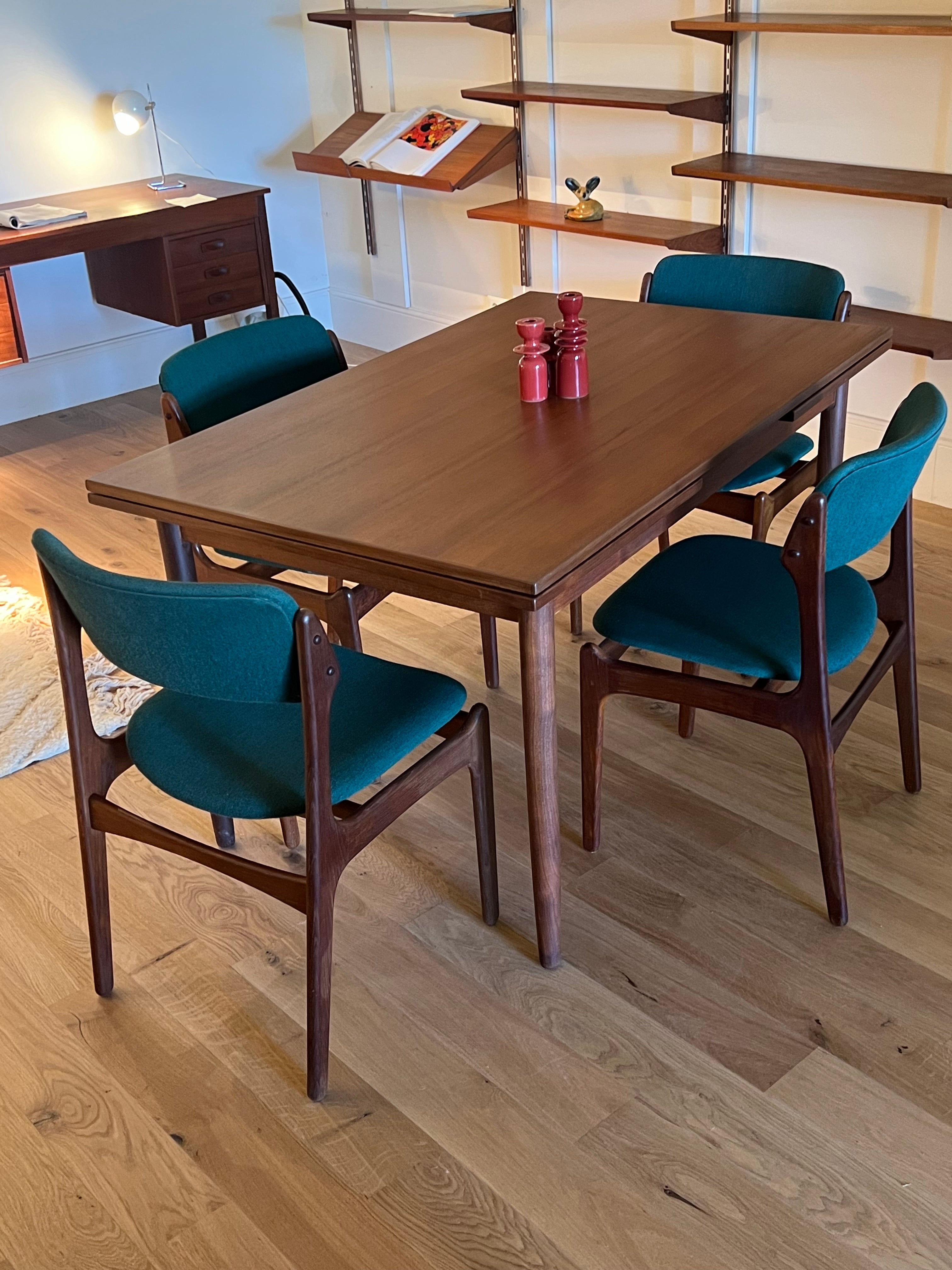Table de salle à manger scandinave vintage en teck « Lara »