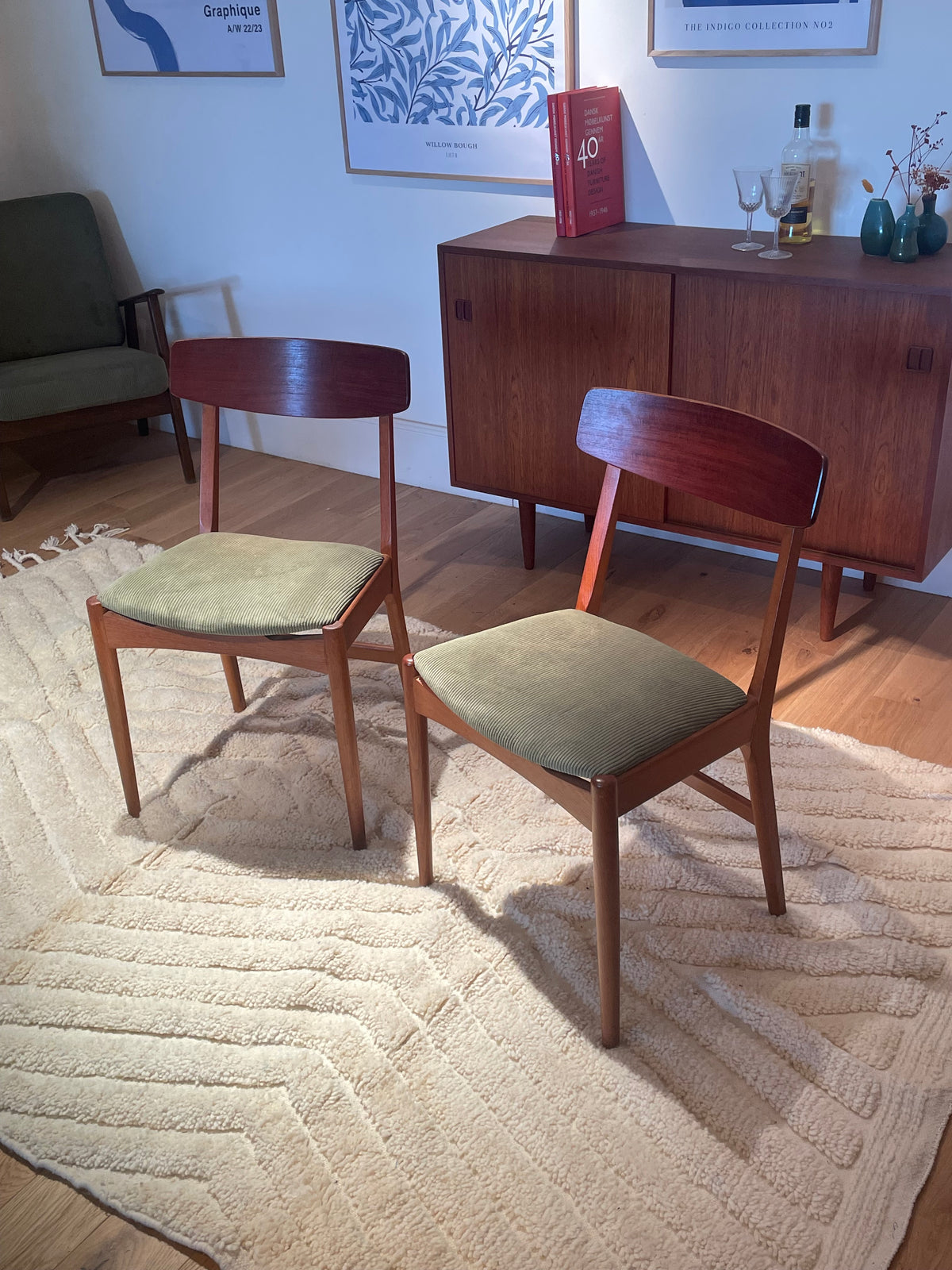 Chaise scandinave vintage "Liva" en teck (4 disponibles)