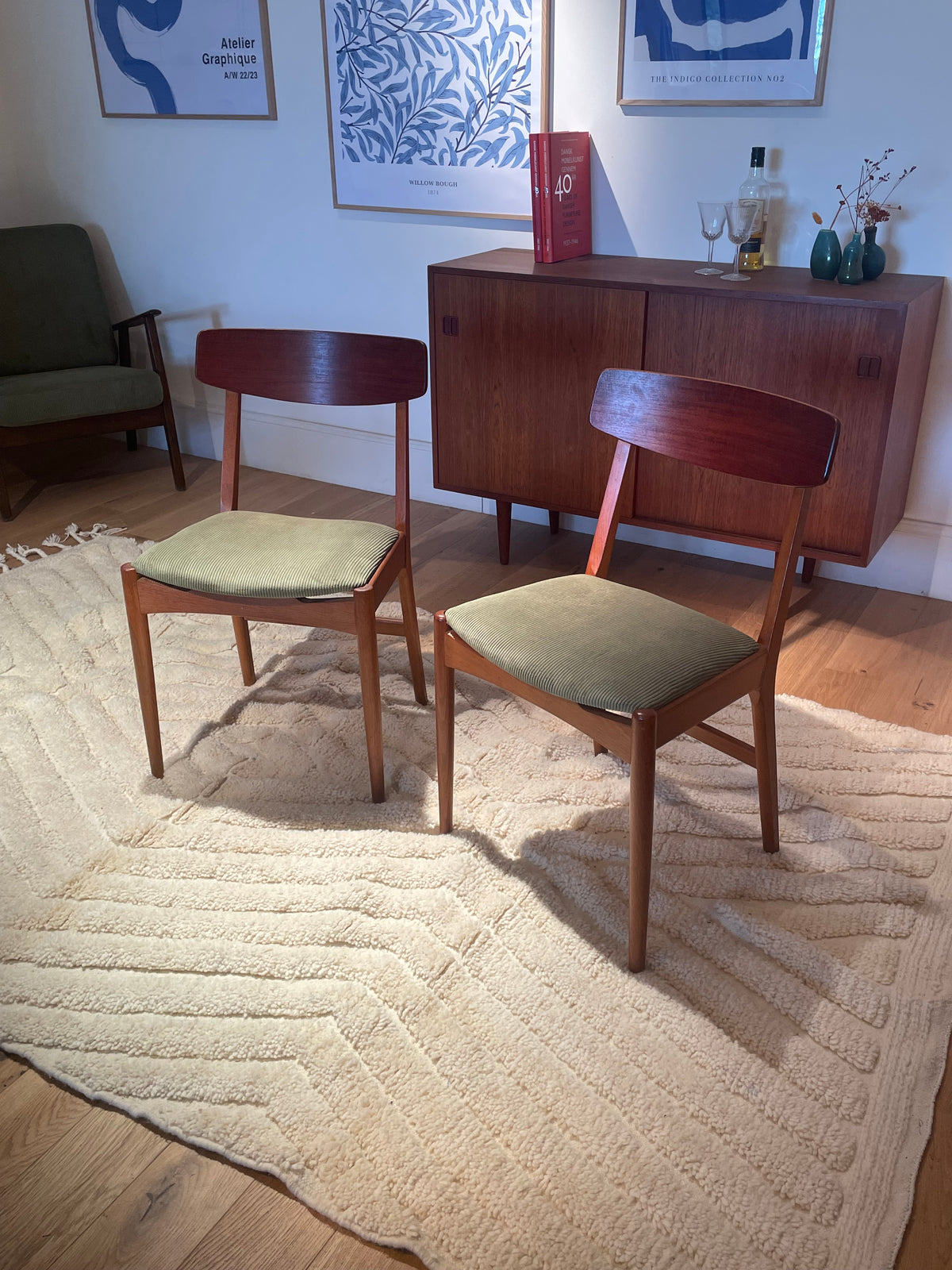 Chaise scandinave vintage "Liva" en teck (4 disponibles)