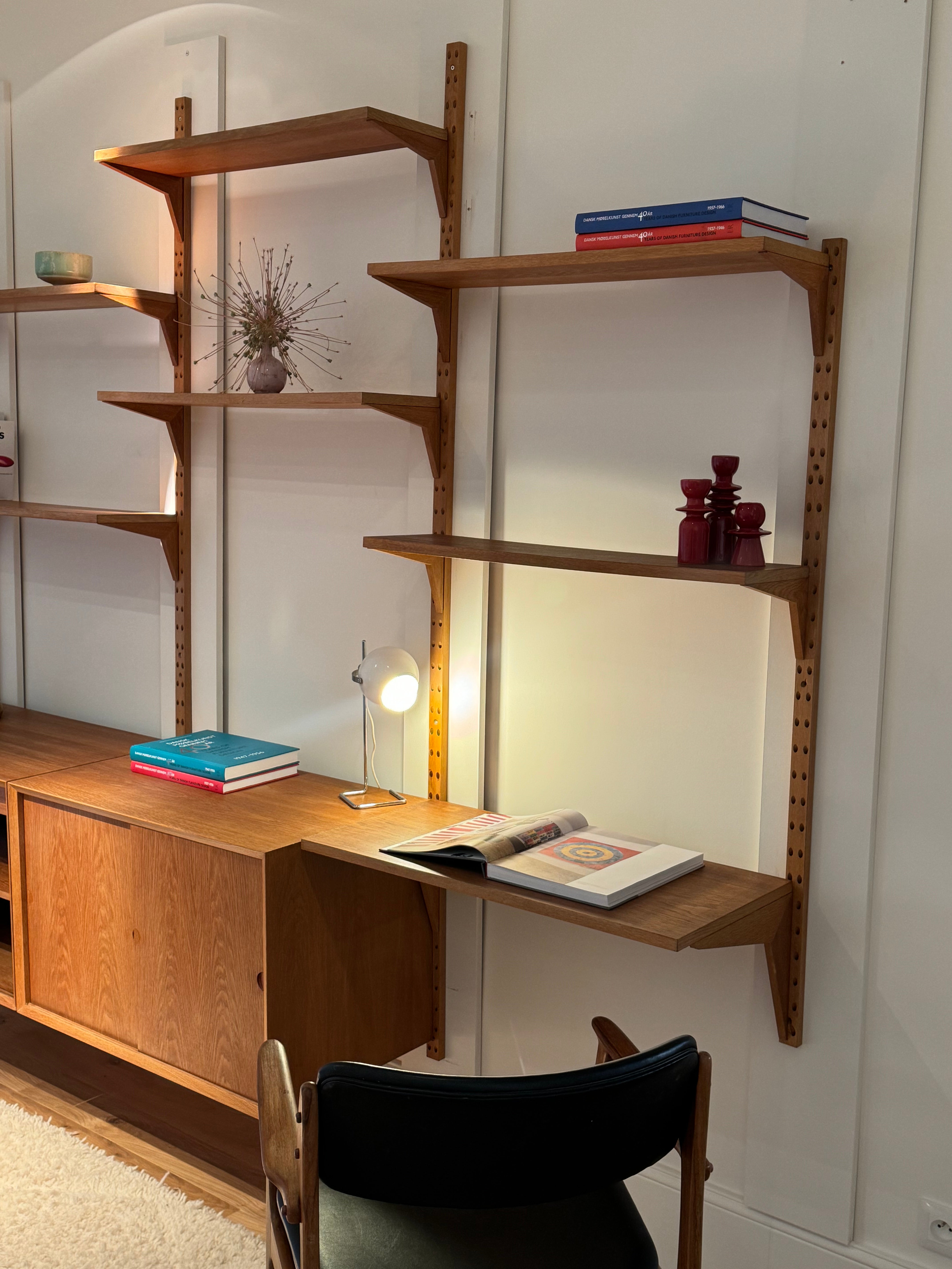Bibliothèque murale scandinave vintage Poul Cadovius pour Cado