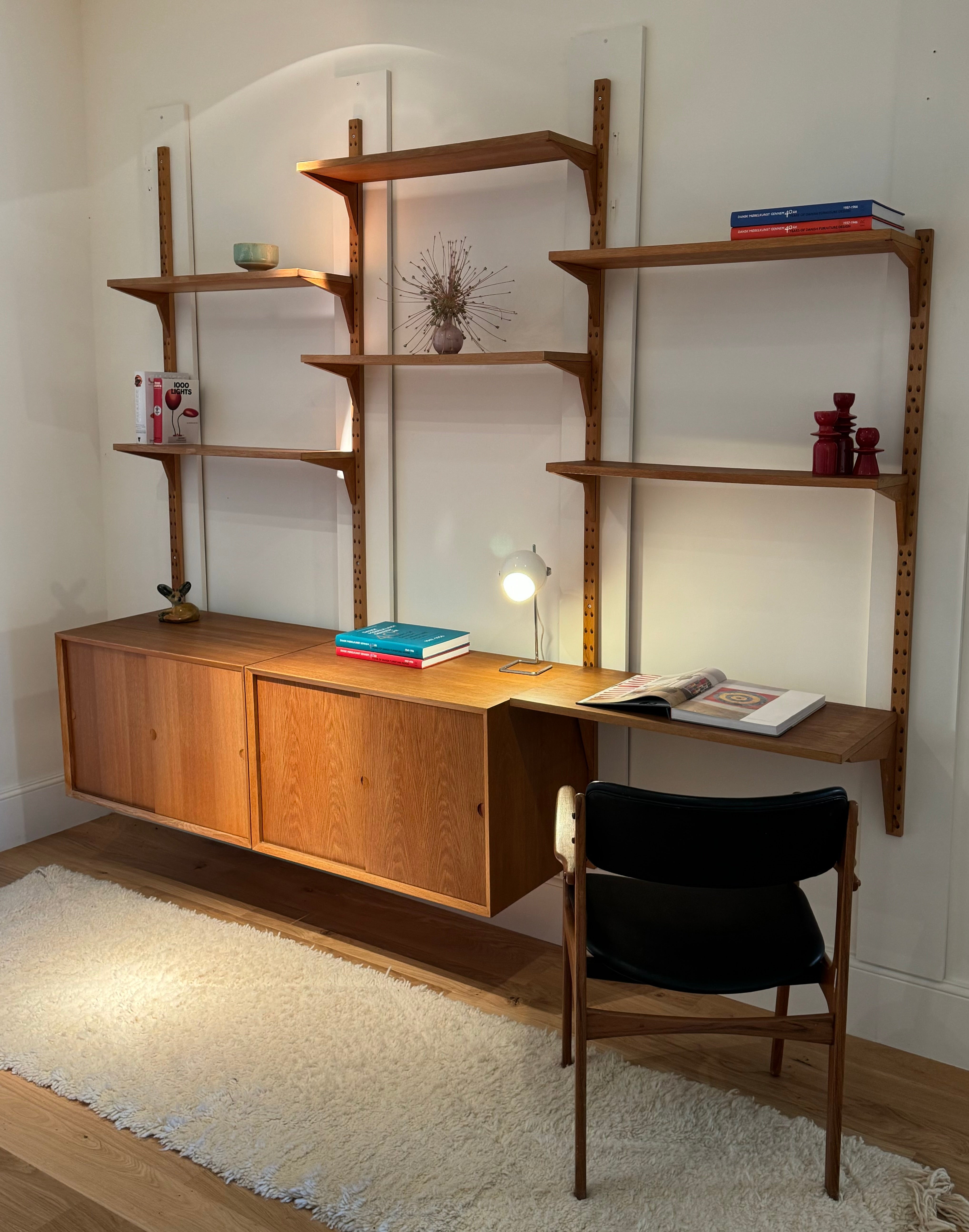 Bibliothèque murale scandinave vintage Poul Cadovius pour Cado