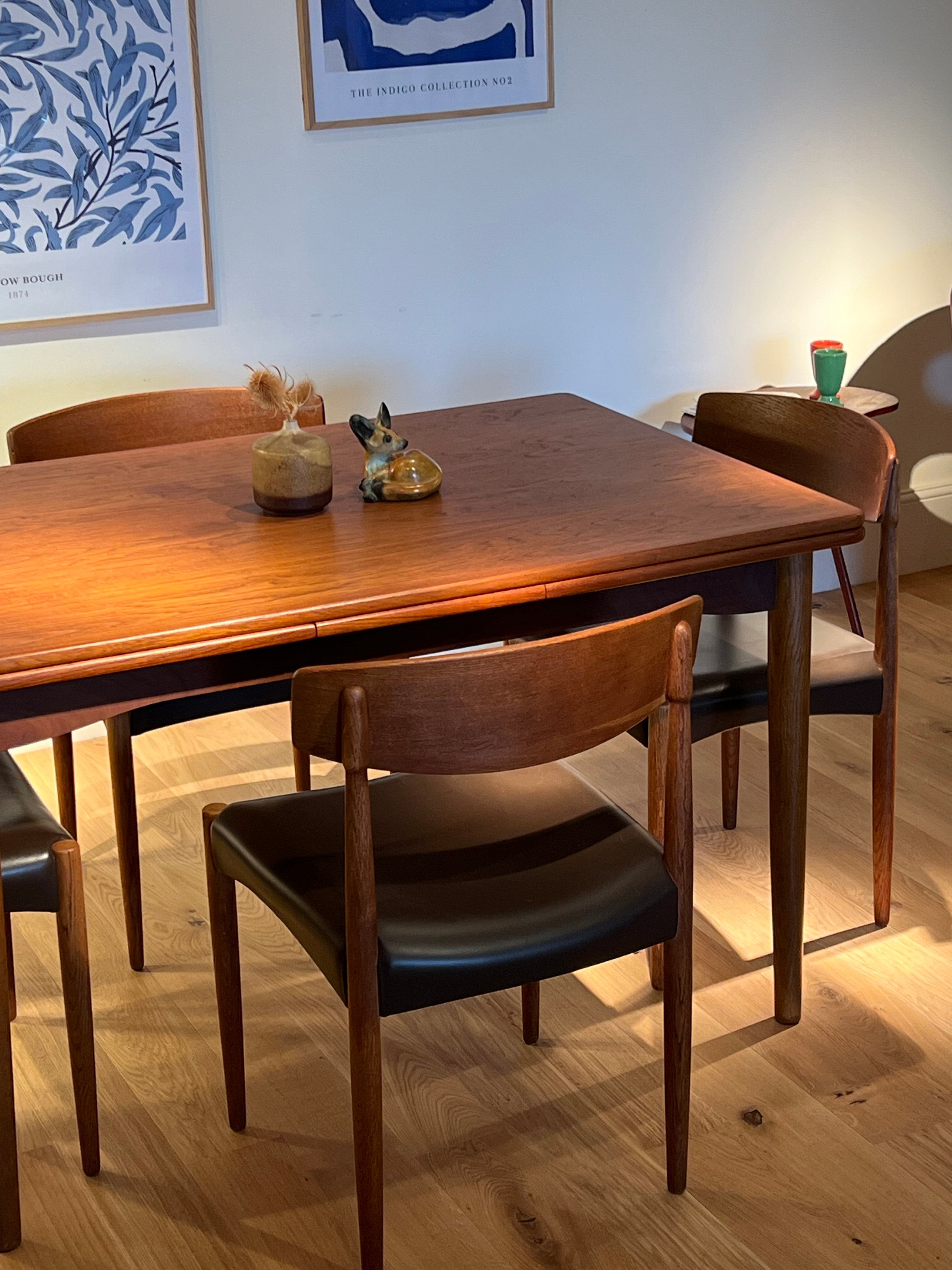 Suite de 4 chaises scandinave vintage en chêne "Huldra"