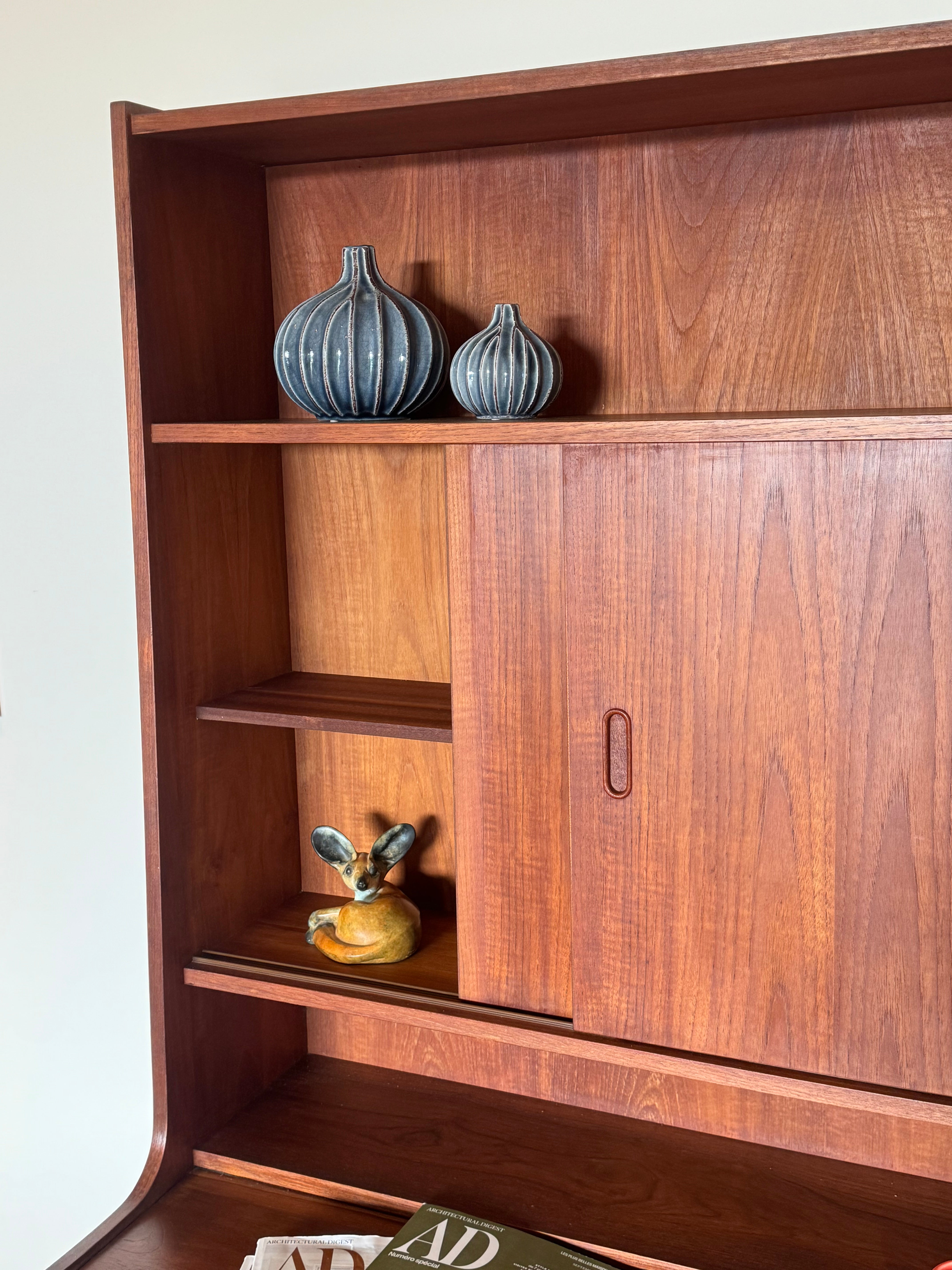 Bibliothèque Secrétaire scandinave vintage en teck "Loany"