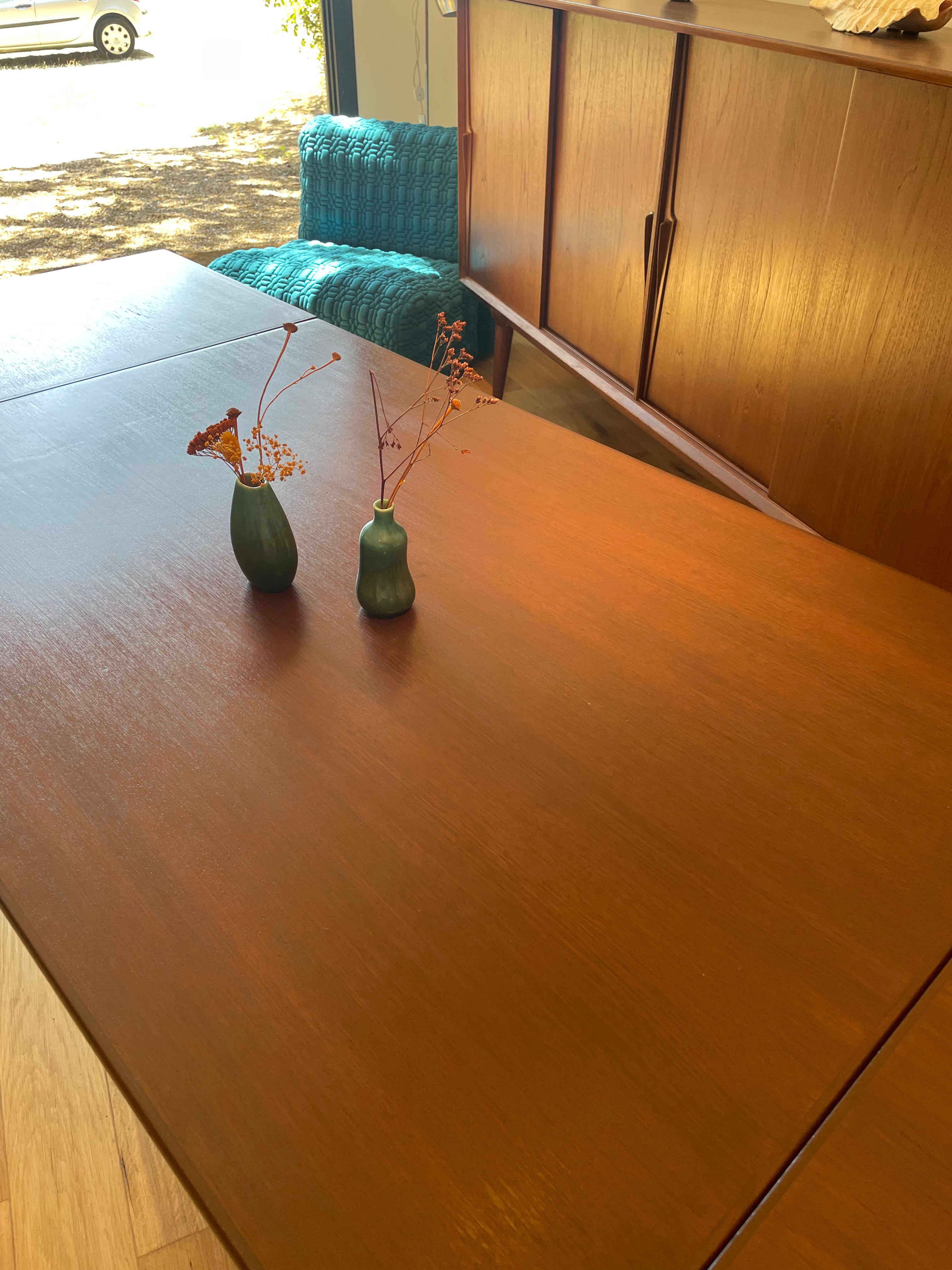 Table scandinave vintage en teck extensible "Ida"