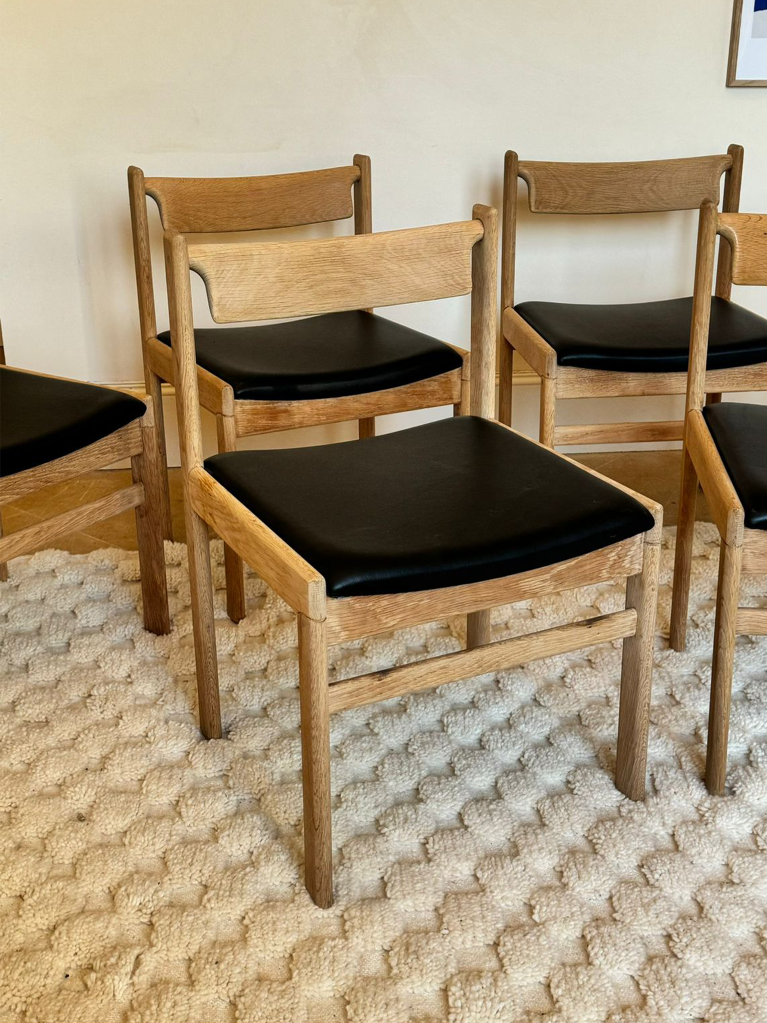 Ensemble de 6 chaises scandinave vintage en chêne massif de H.W. Klein pour Bramin Møbler