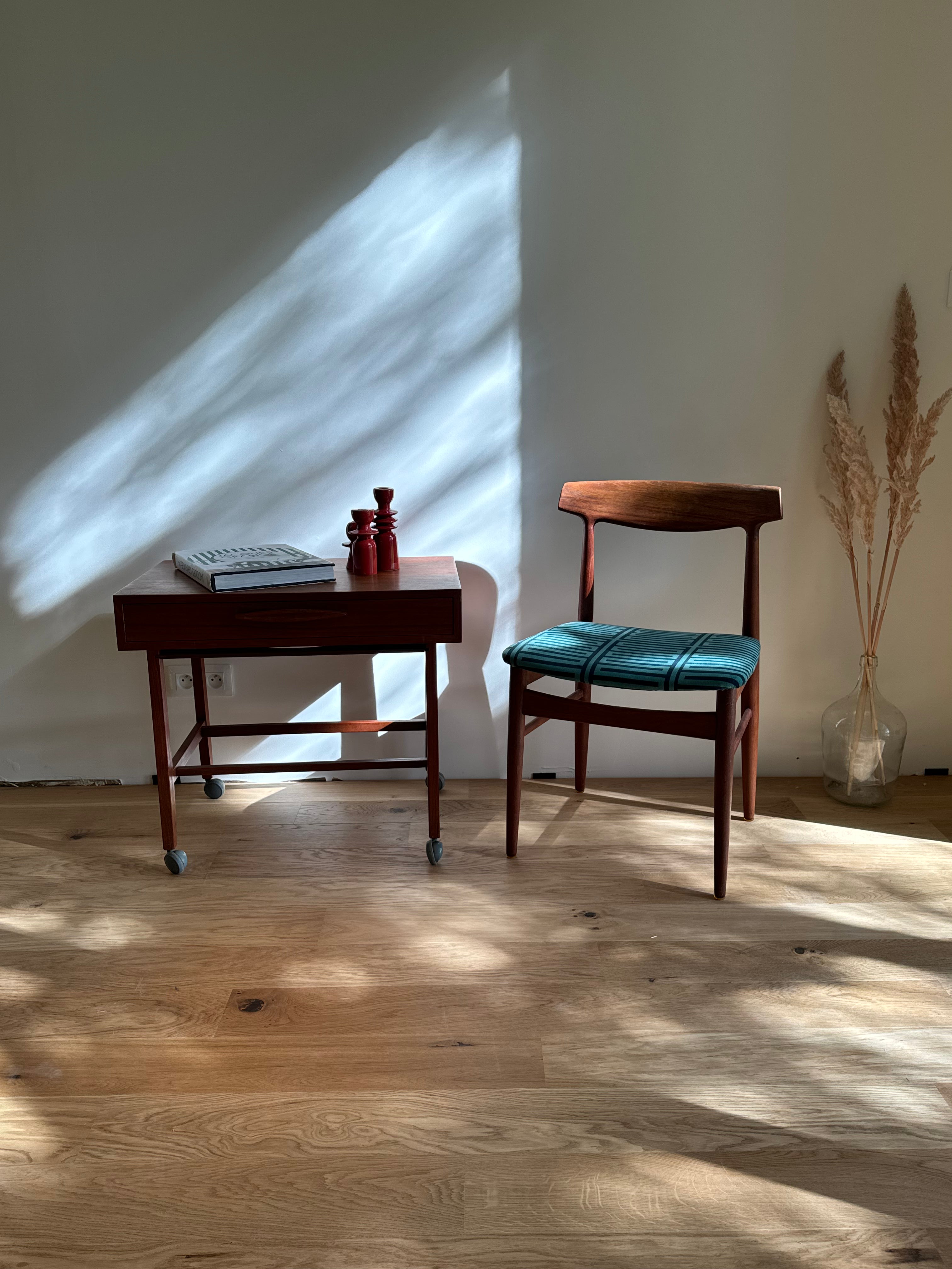 Chaise de bureau scandinave vintage en teck massif « Pia »