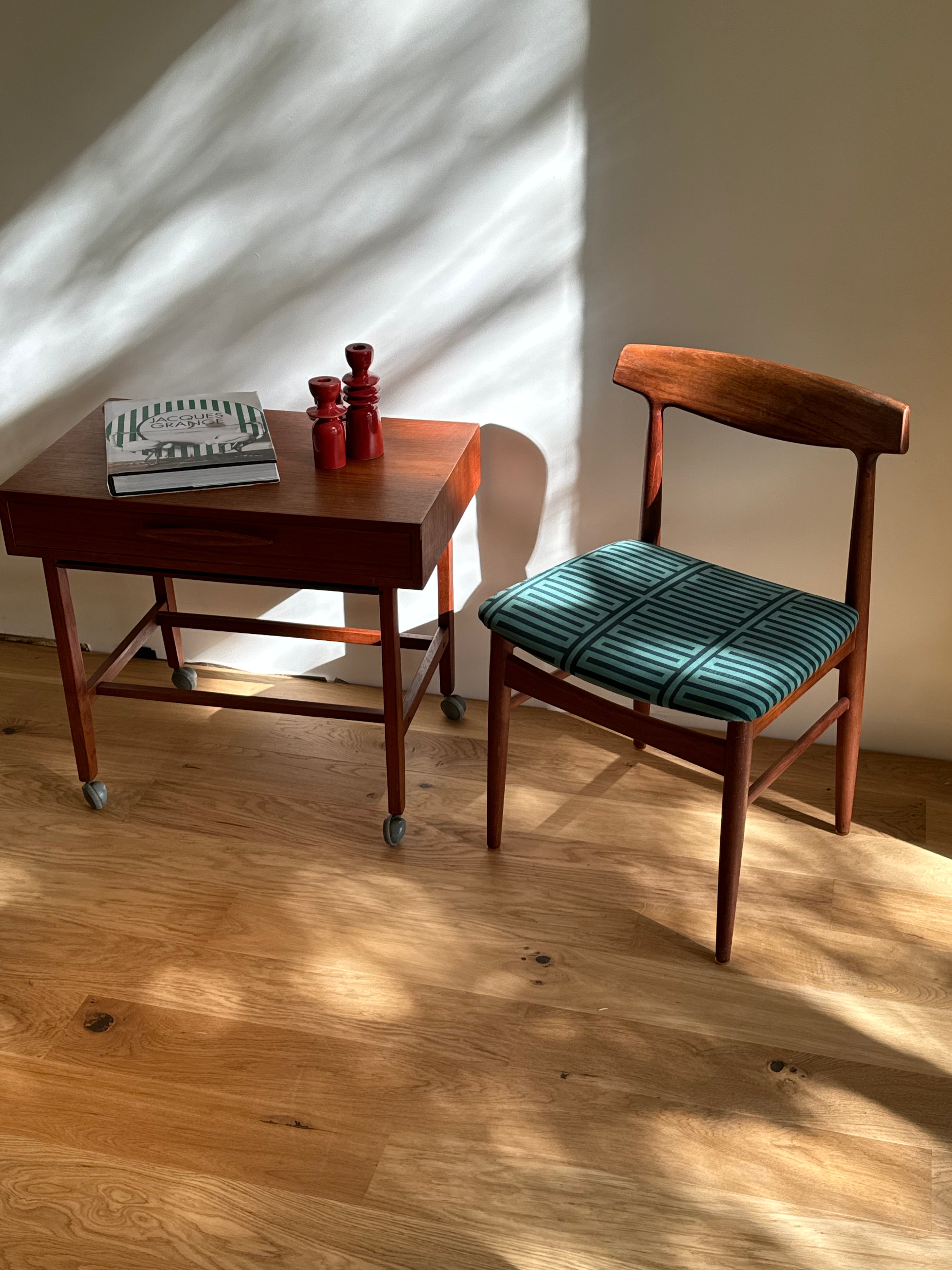 Chaise de bureau scandinave vintage en teck massif « Pia »
