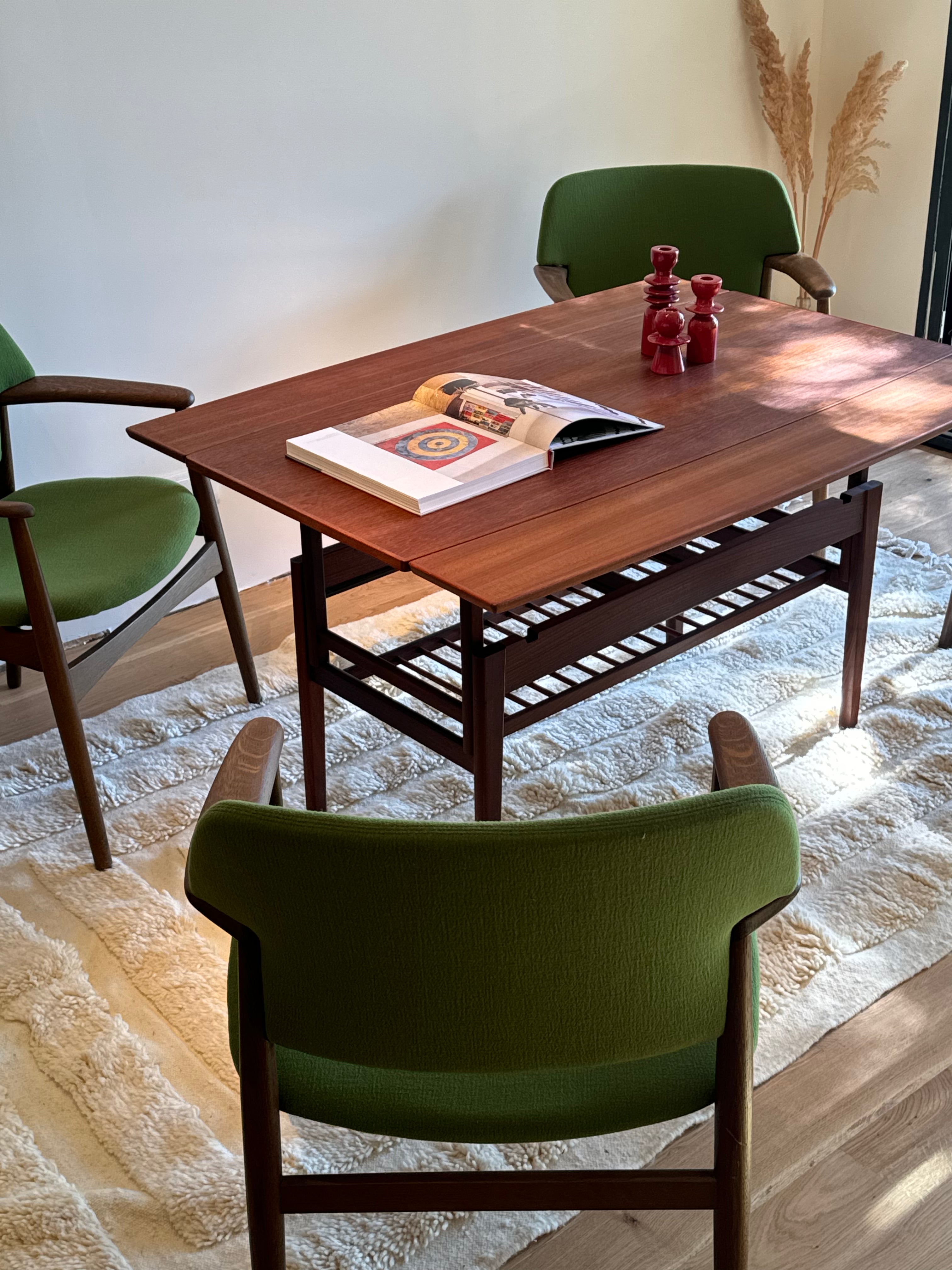 Table scandinave vintage "Elevator" en teck