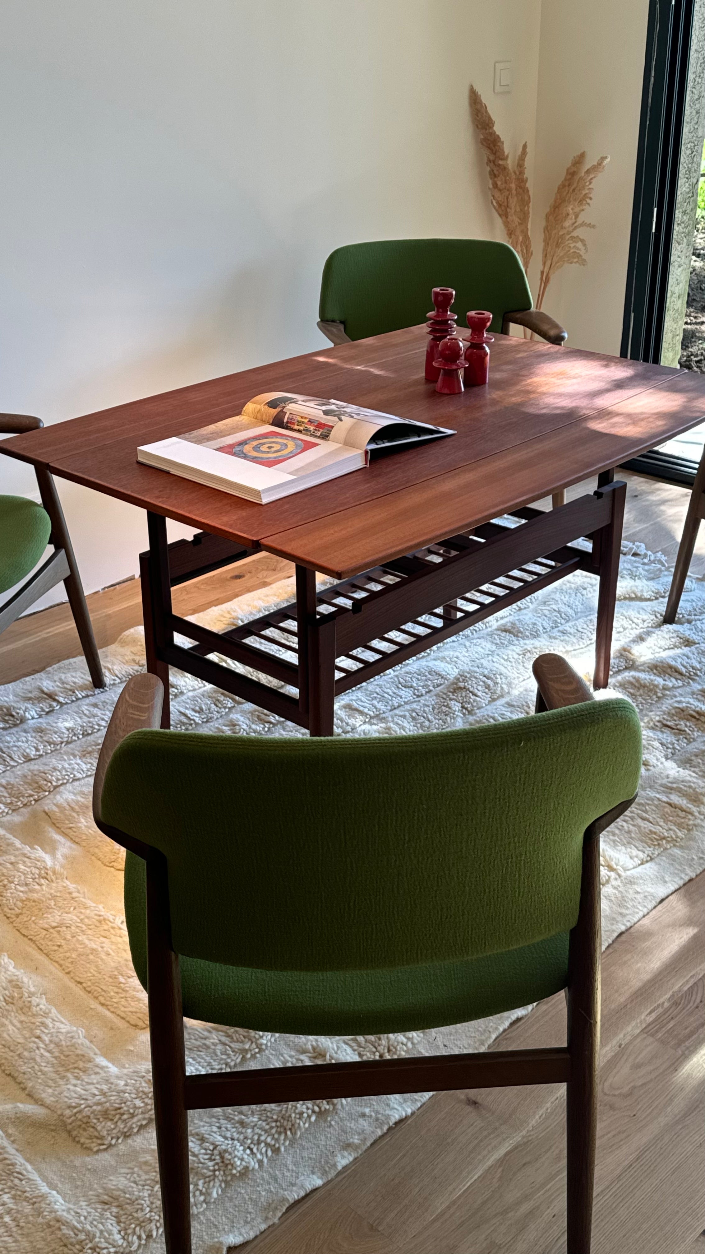 Table scandinave vintage "Elevator" en teck