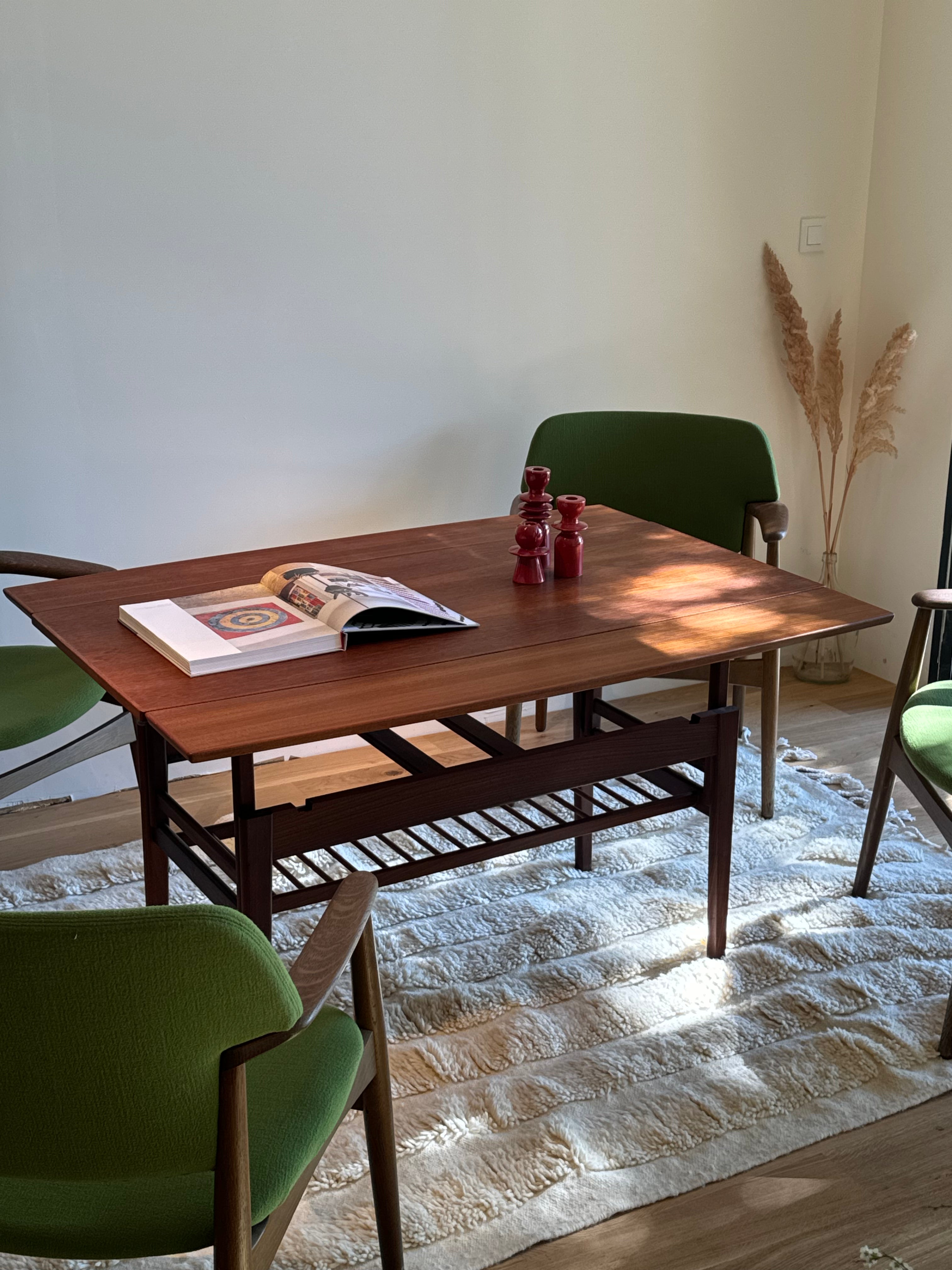 Table scandinave vintage "Elevator" en teck